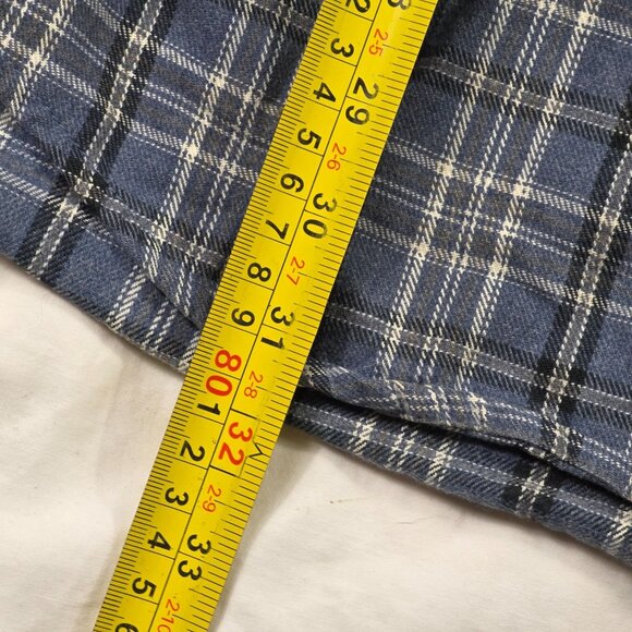 Vintage L.L. Bean Mens Tall Large Plaid Button Up Shirt Blue Cotton Long Sleeve - Picture 10 of 10
